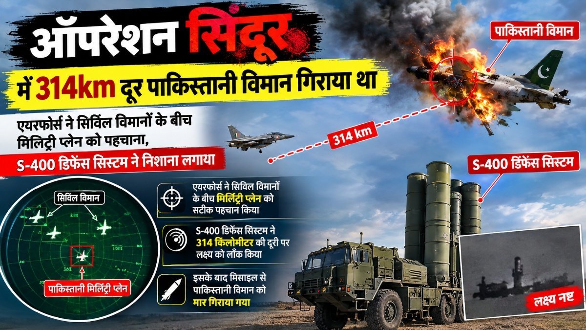 Operation Sindoor : सिविल विमानों के बीच छिपा था पाकिस्तानी सैन्य विमान, 314 किमी दूर से हुई पहचान